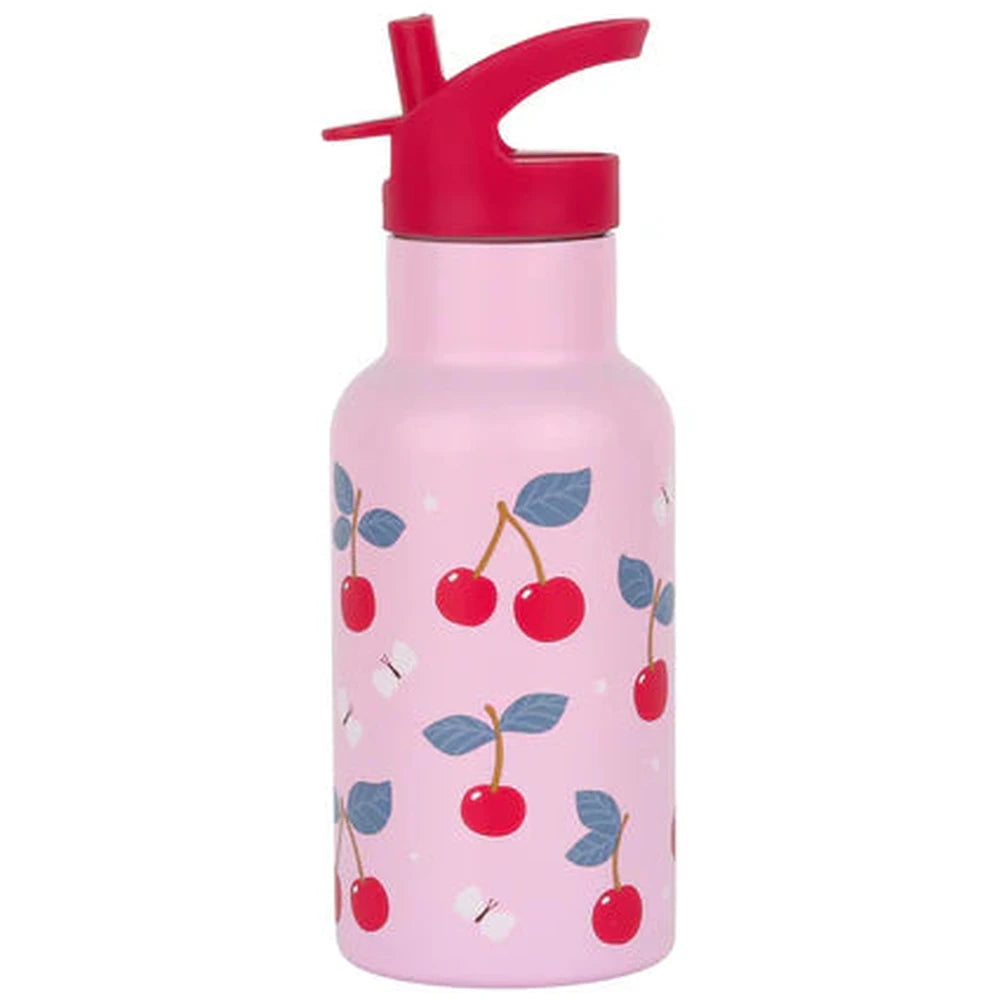 Little Lovely XL Stainless Steel Drinkbus 350ml - Cherries
