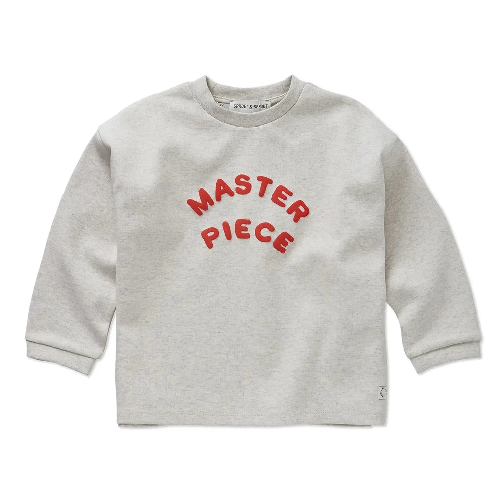 Sproet & Sprout Boxy Sweater Lange Mouwen Master Piece - Light Grey Melee