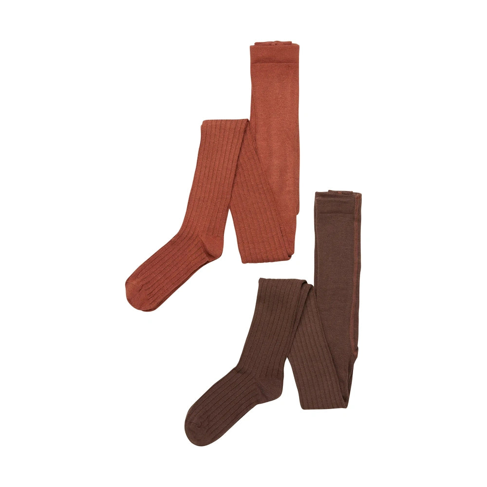 Minymo Ribmaillot 2-pack - Cocoa Brown