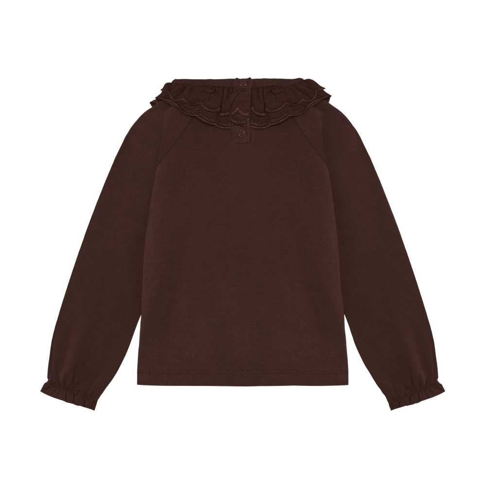 En Fant T-Shirt Lange Mouwen Met Kraag - Deep Mahogany