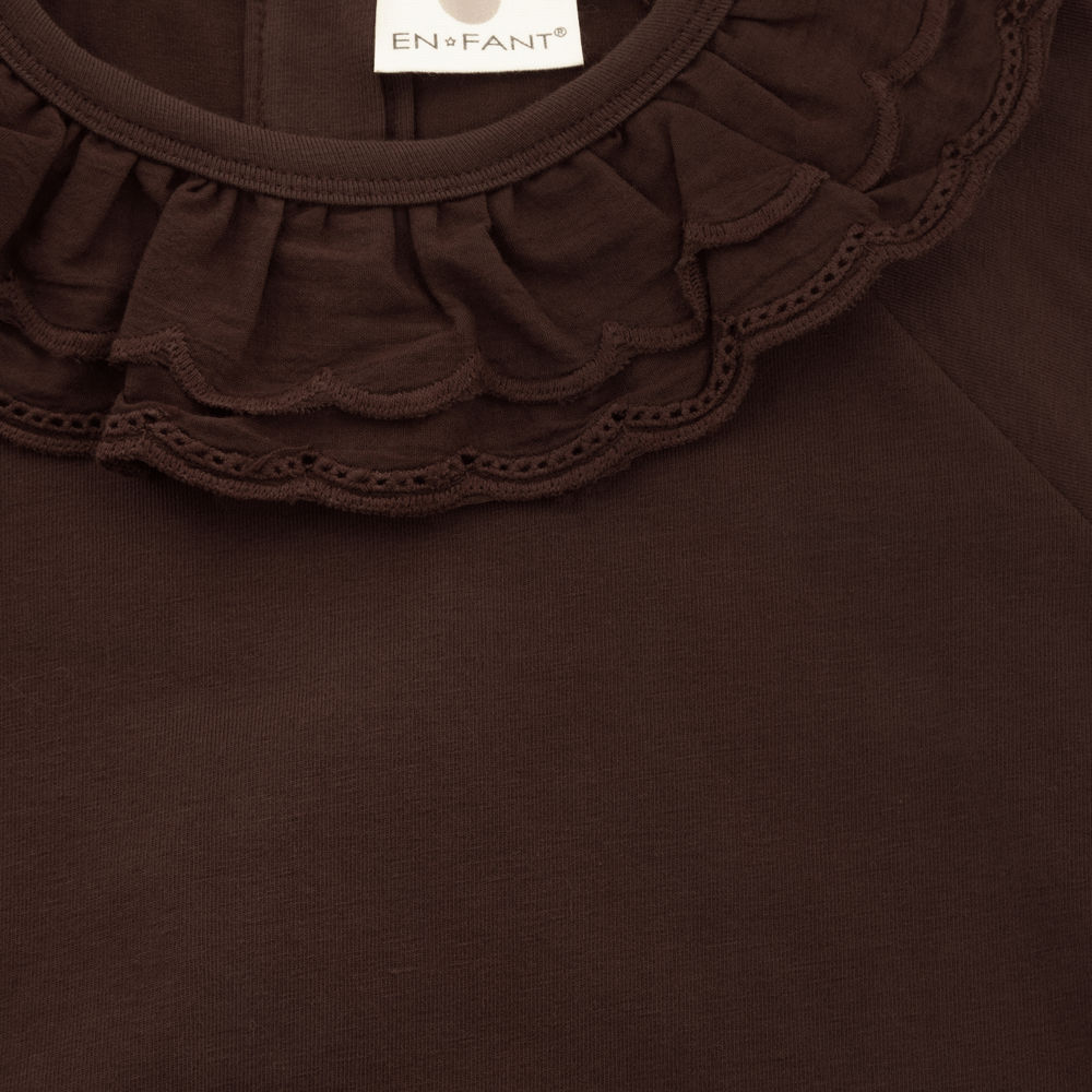 En Fant T-Shirt Lange Mouwen Met Kraag - Deep Mahogany