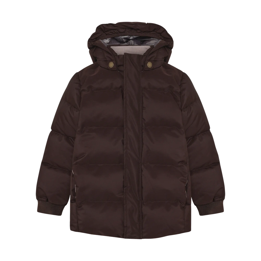 Gesteppte einfarbige Jacke - Coffee Bean
