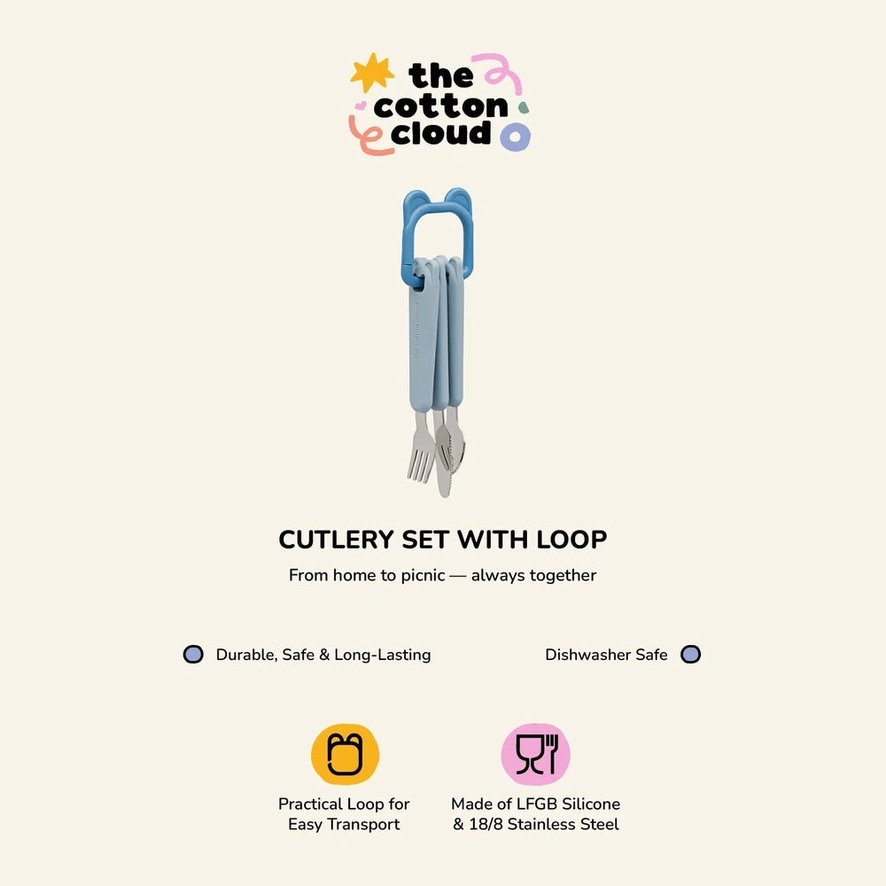 The Cotton Cloud Bestekset Met Lus - Wasabi