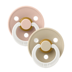 BIBS Fopspeen Rond GLOW 2-pack - Blush/Vanilla