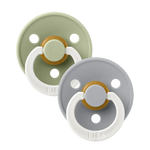 BIBS Fopspeen Rond GLOW 2-pack - Sage/Cloud