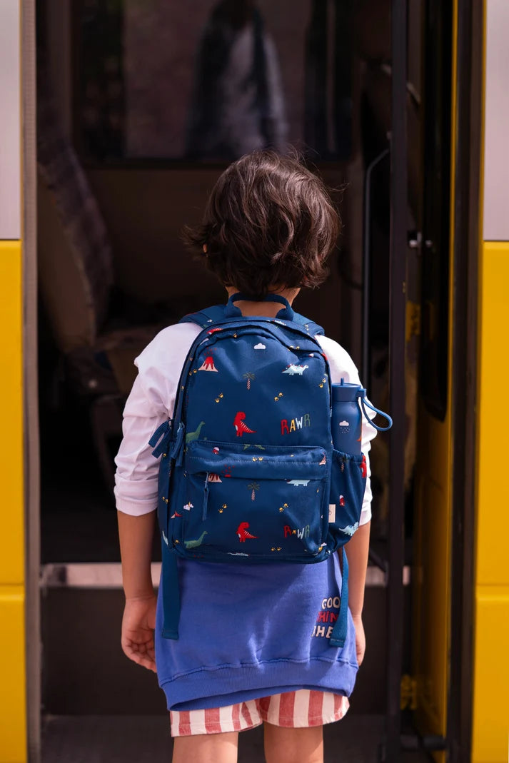Sac à dos moyen Citron - Dino bleu