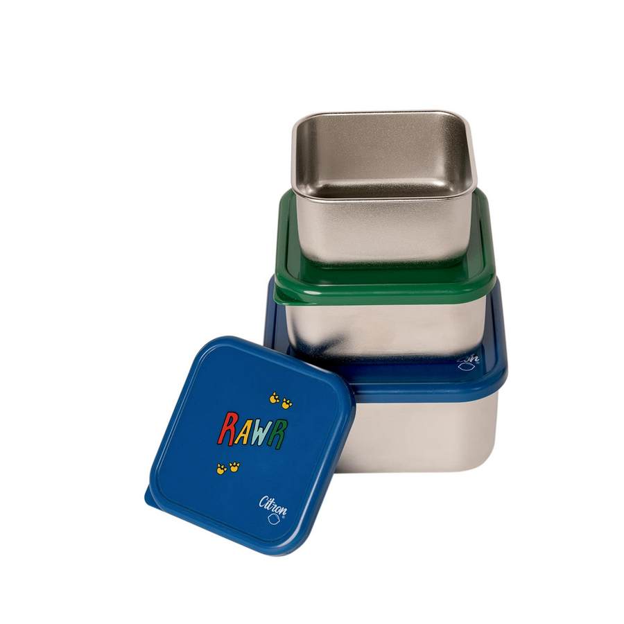 Citron Stackable Stainless Steel Lunchbox - Blue Dino