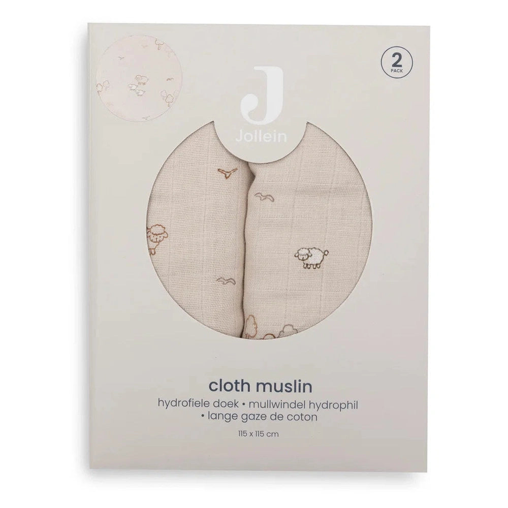 Jollein Hydrofiele Doek Large 115x115cm 2-pack - Woolly