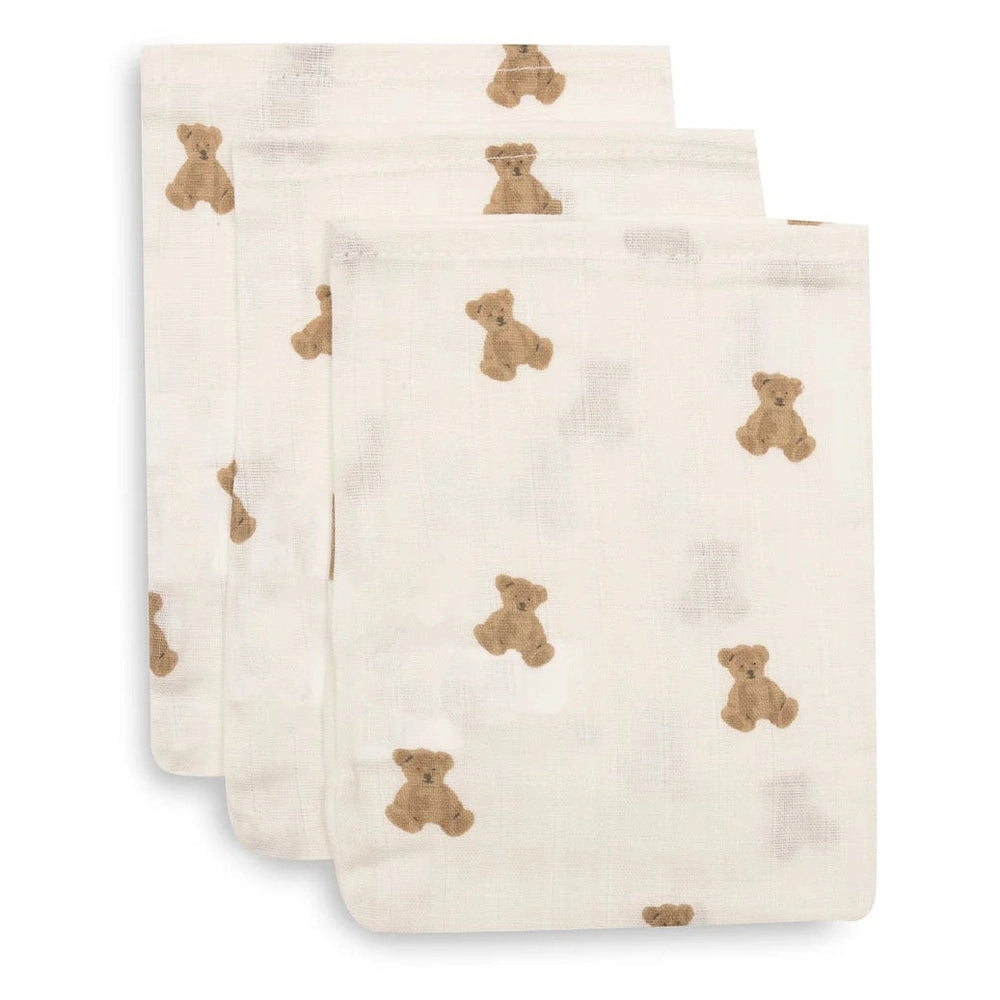 Jollein Hydrofiel Washandje 15x20cm 3-pack - Teddy Bear