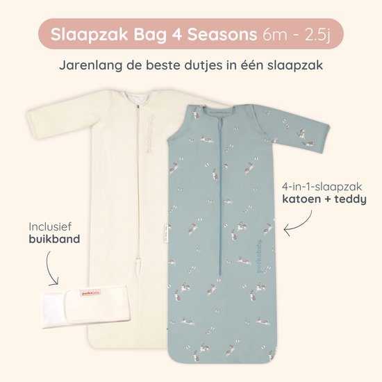Puckababy Slaapzak Bag 4 Seizoenen 6M - 2,5j - Bunnies