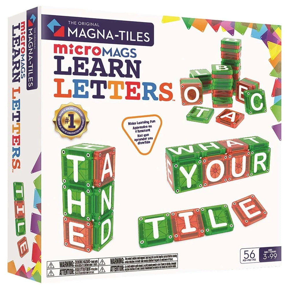 Magna-Tiles Micro Mags Apprendre les lettres, 56 pièces