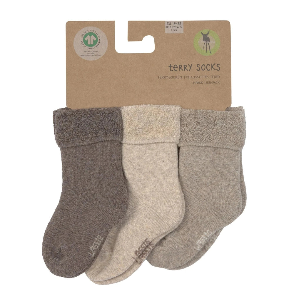 Lässig 3-pack Sokken GOTS - Brown/Beige