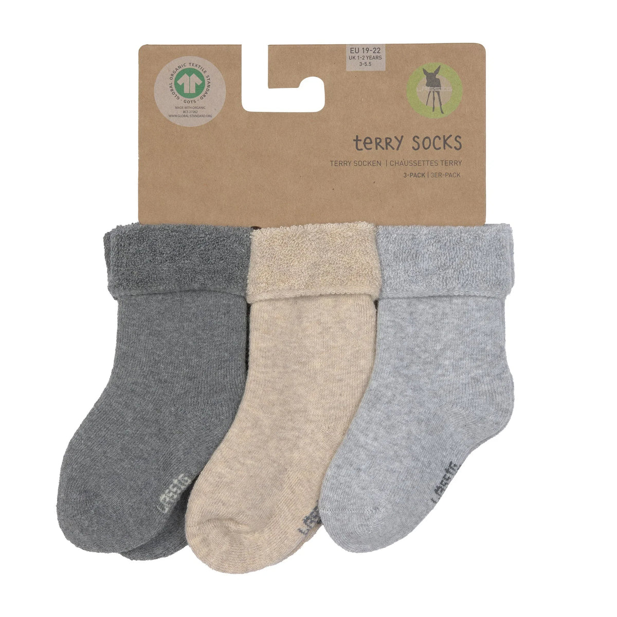 Lässig 3-pack Sokken GOTS - Grey