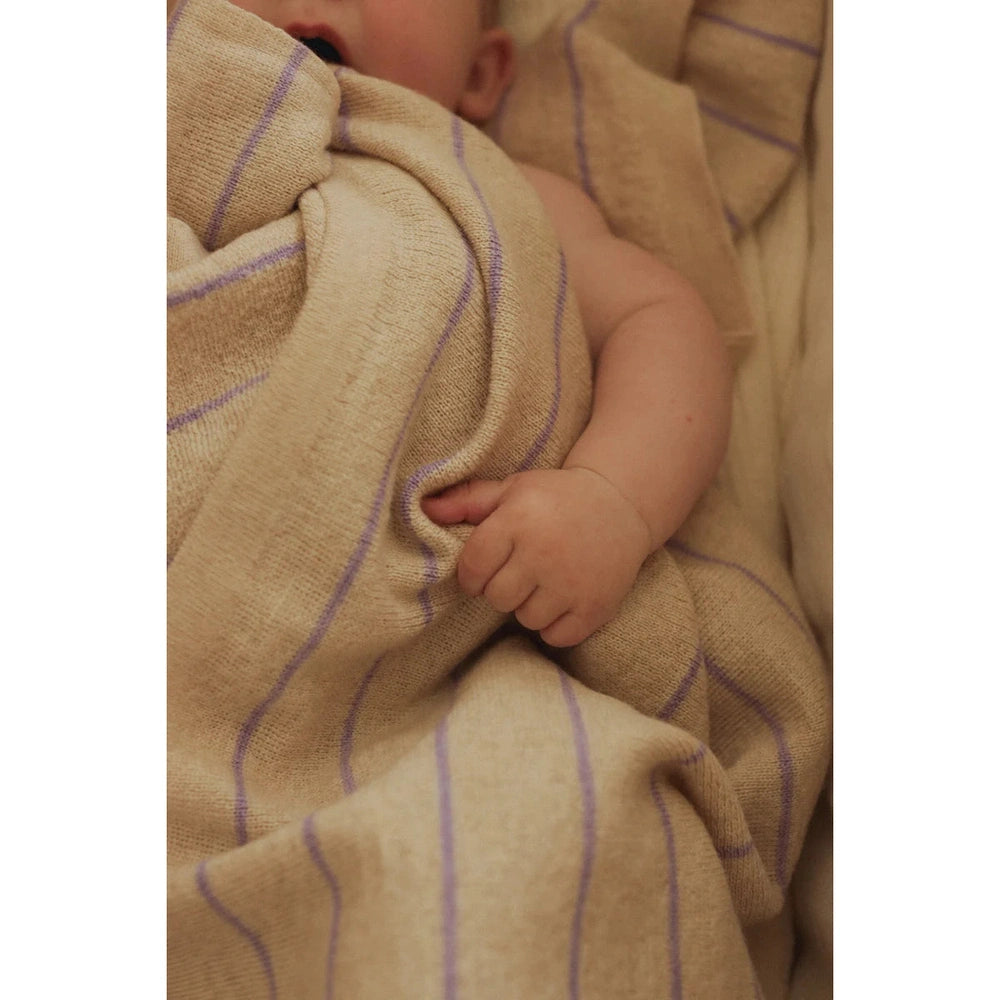 Hvid Blanket Harry Cream & Lilac