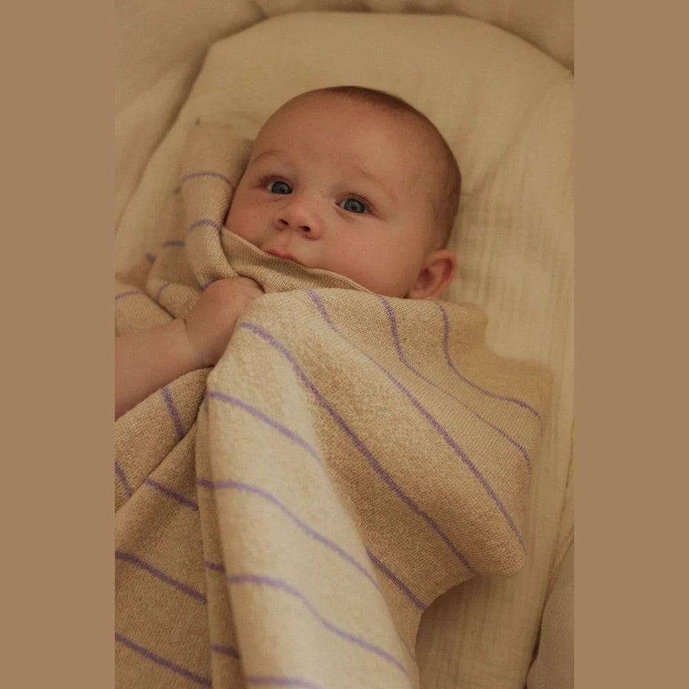 Hvid Blanket Harry Cream & Lilac
