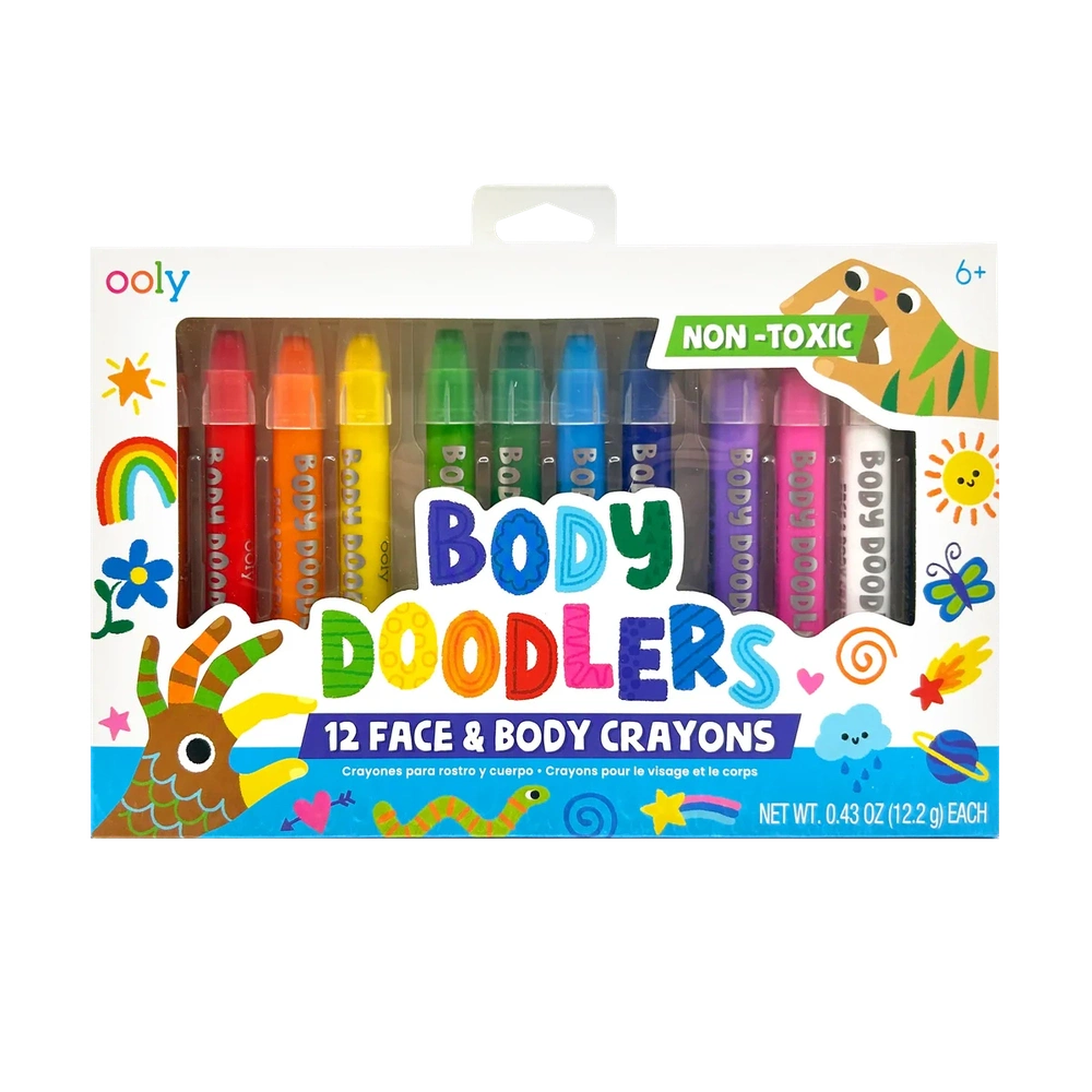 Ooly - Body Doodlers - Gezicht en Lichaamskrijtjes - Set van 12 Krijtjes