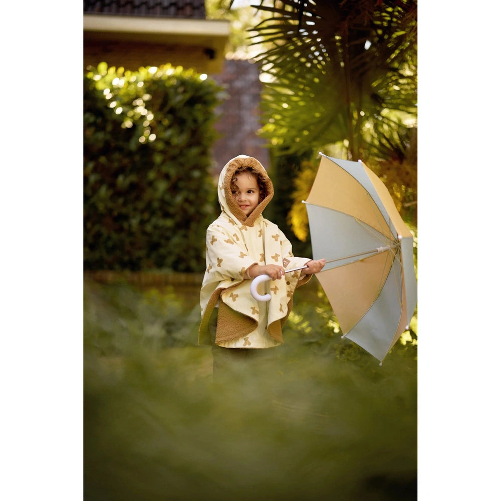 Jollein Outdoor Poncho Waterafstotend - Mini Teddy Bear/Teddy Fleece