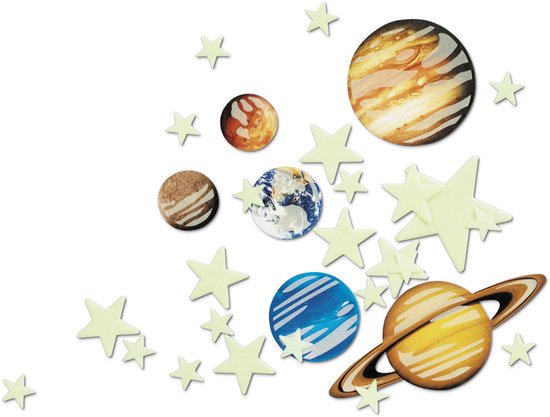 Glowing Imaginations Glow In The Dark 100 st. - Planeten En Sterren
