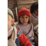 Hvid Beanie Fonzie - Red