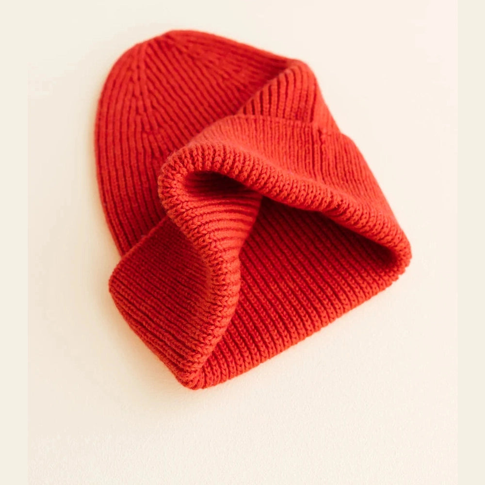 Hvid Beanie Fonzie - Red