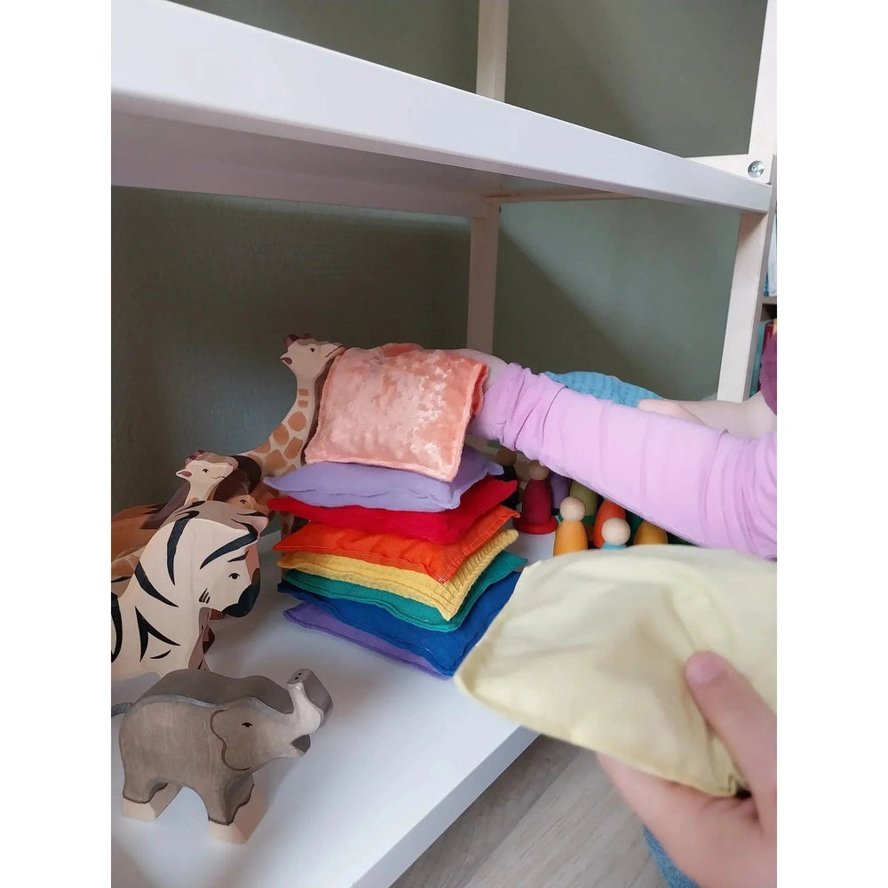 Pit&Play Sensorische Pastel Pittenzakjes + Gratis Speeldoek Katoen Medium Fade Pastel