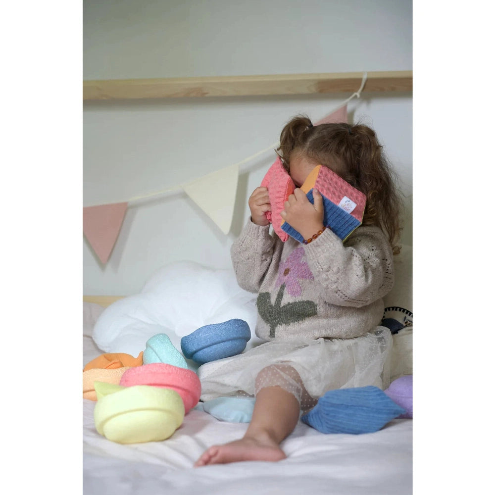 Pit&Play Sensorische Pastel Pittenzakjes + Gratis Speeldoek Katoen Medium Fade Pastel