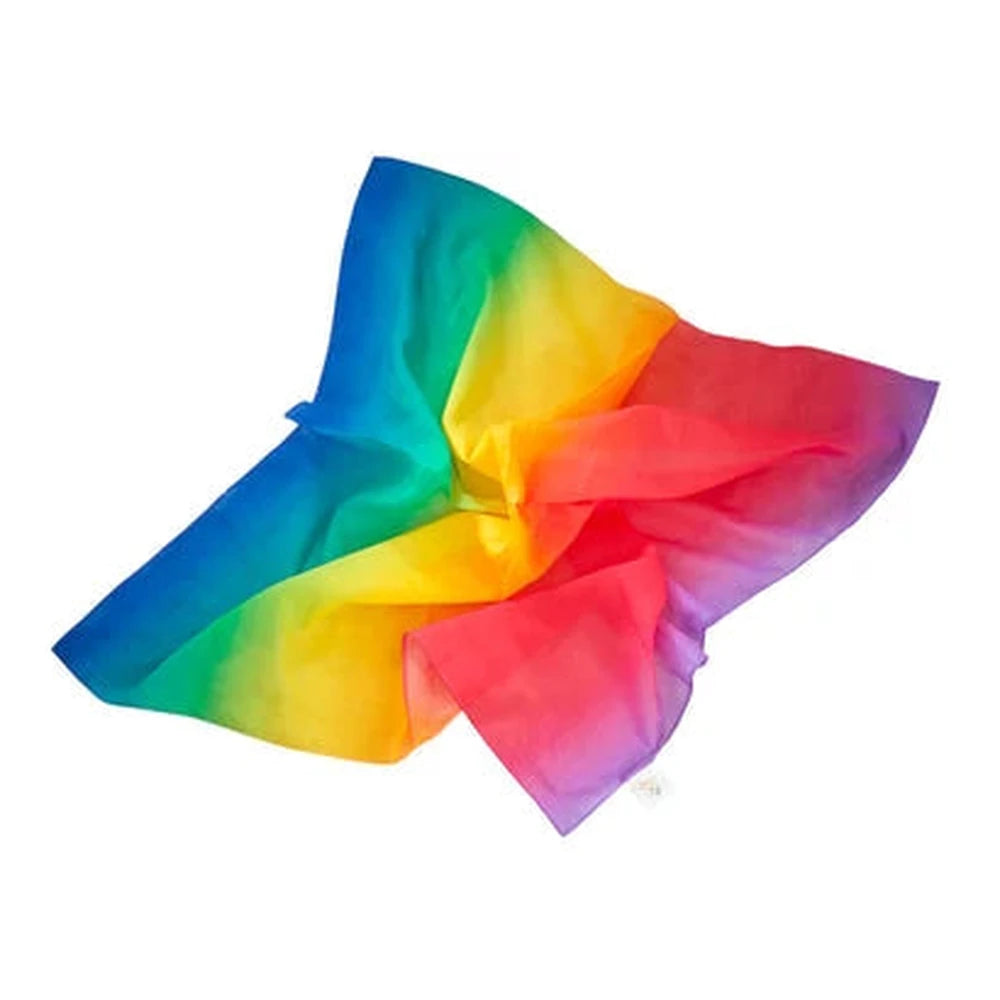 Pit&Play Sensorische Regenbogen-Bohnensäckchen + Gratis Spieltuch aus Baumwolle Medium Fade Rainbow