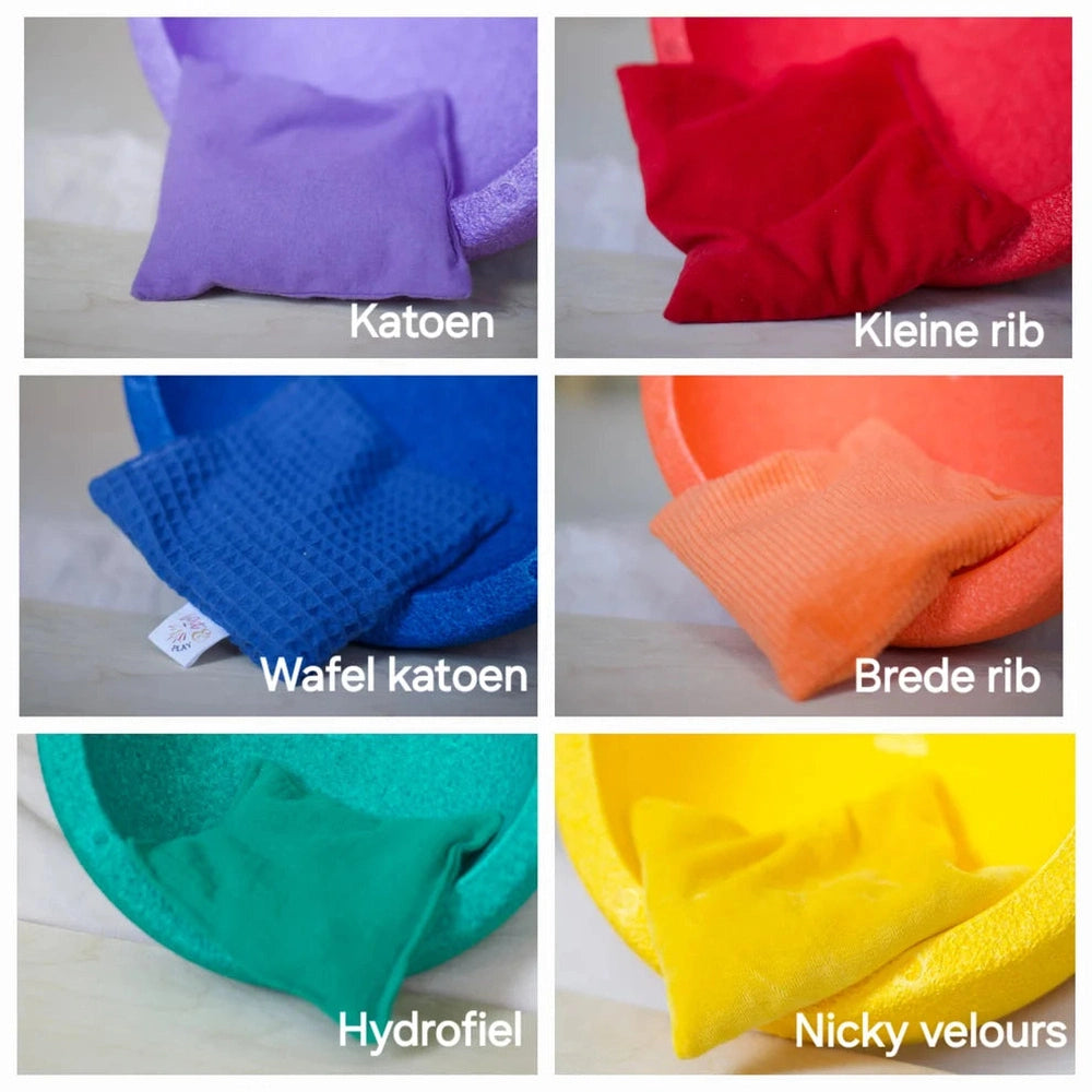Pit&Play Sensorische Regenbogen-Bohnensäckchen + Gratis Spieltuch aus Baumwolle Medium Fade Rainbow