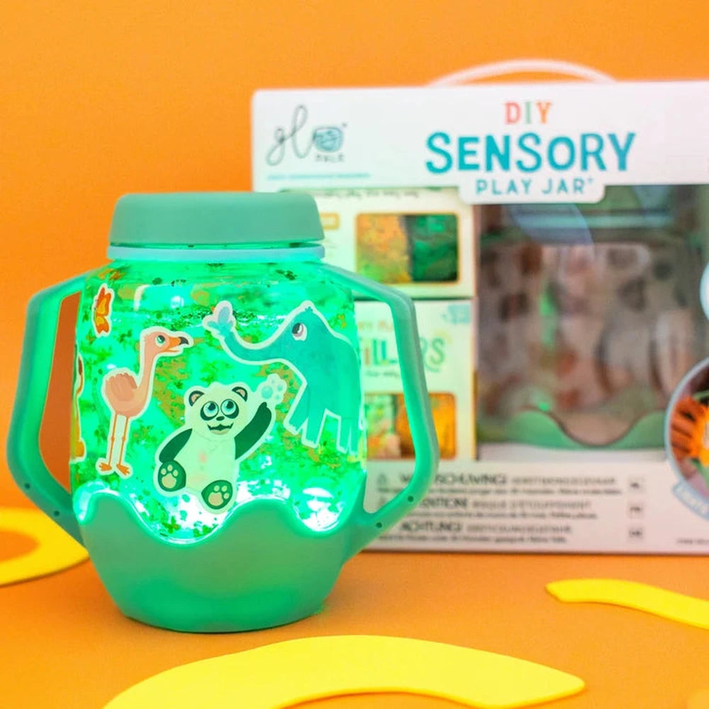 Glo Pals DIY-Sensorik-Spielbecher Zoo-Thema – Grün