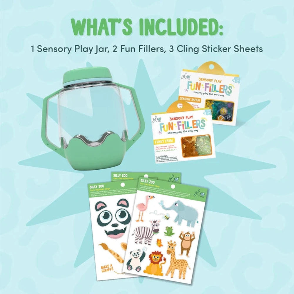 Glo Pals DIY-Sensorik-Spielbecher Zoo-Thema – Grün