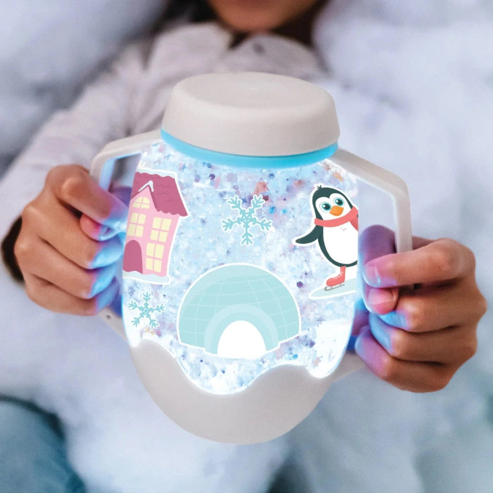 Glo Pals DIY-Sensorik-Spielbecher – Schneekugel