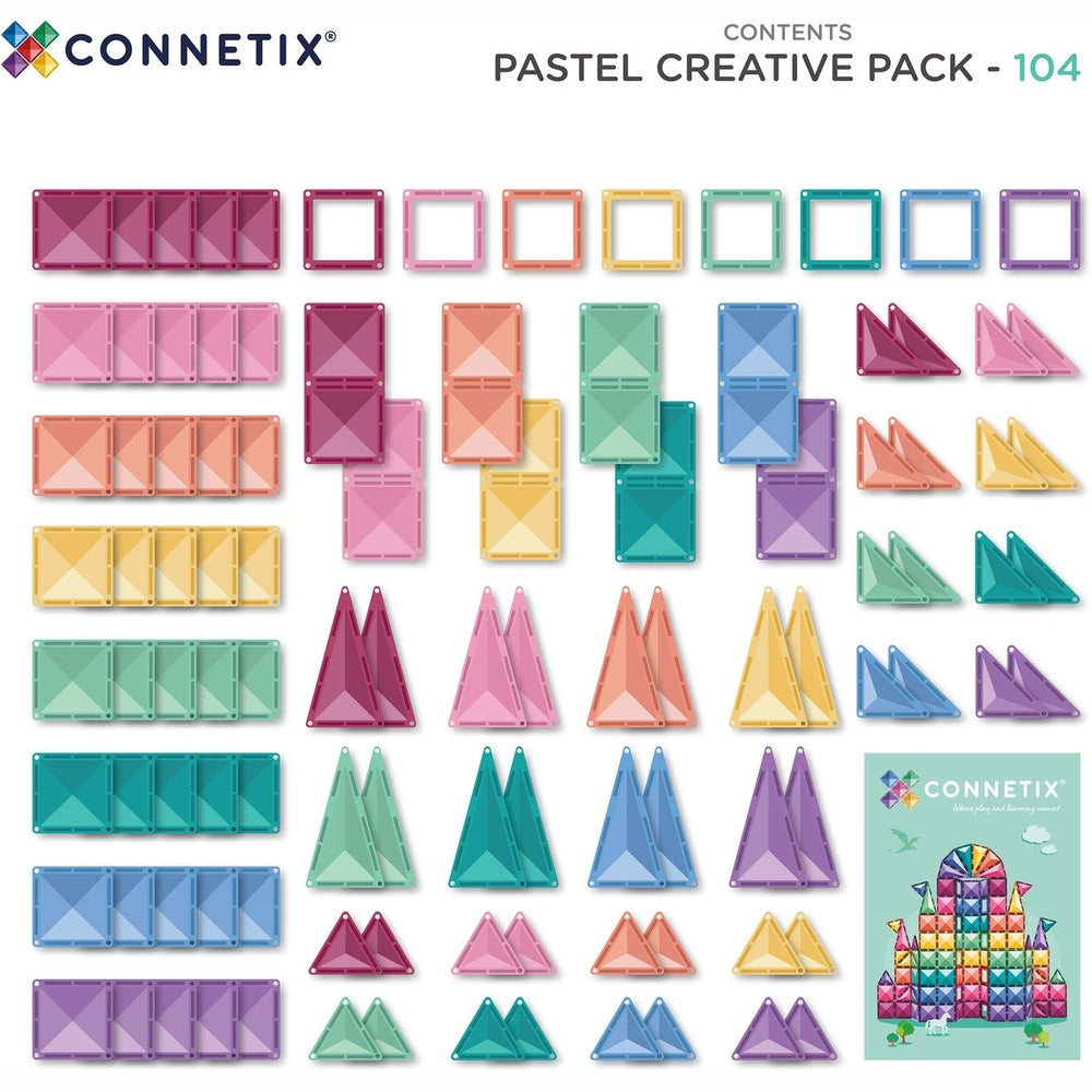 Connetix Magnetisch Tegels 104 Stuks - Pastel