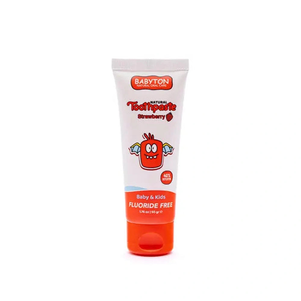 Babyton Tandpasta Baby & Kind Fluoridevrij (50g) - Aardbei