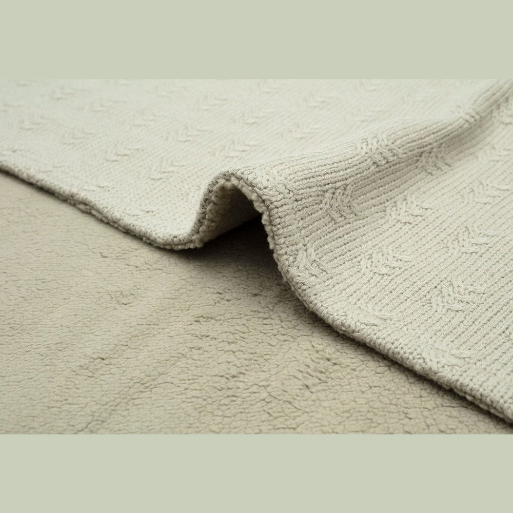 Jollein Wiegdeken Grain Knit 75x100cm - Olive Green/Velvet