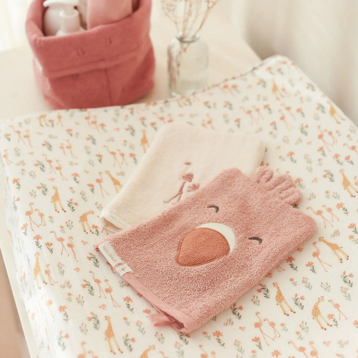 Little Dutch Washandjes Flamingo 2 Stuks - Roze