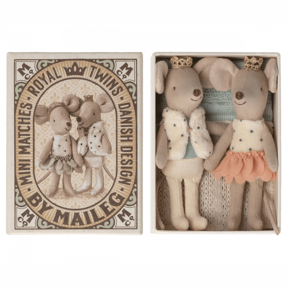 Maileg Miniatuur Royal Tweeling In Luciferdoosje - Royal Twins - Little Sister and Brother