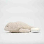 Moonie Knuffel - The Humming Seal Organic 2.0 - Sand Natur | Witte Ruis Zeehond Met Lichtje