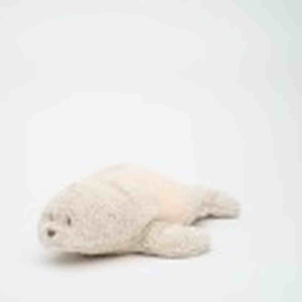 Moonie Knuffel - The Humming Seal Organic 2.0 - Sand Natur | Witte Ruis Zeehond Met Lichtje
