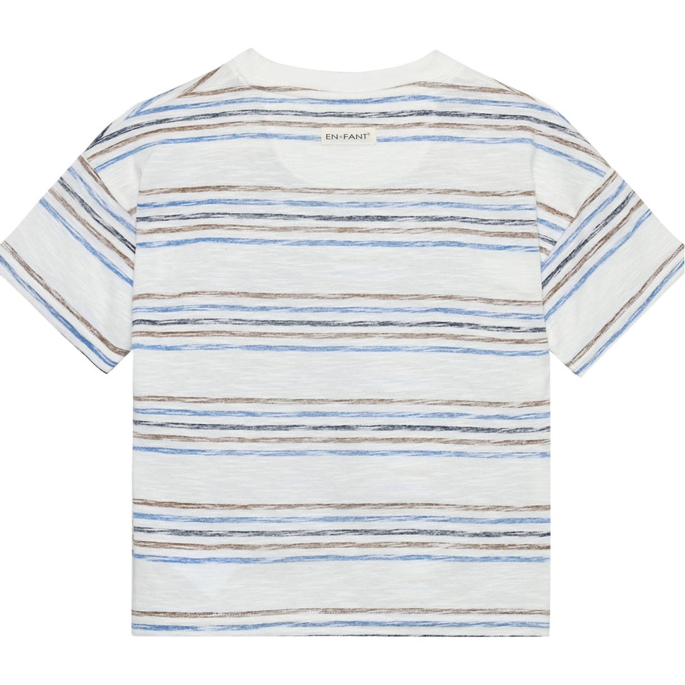 En Fant T-shirt Korte Mouw Streep Brunnera Blauw