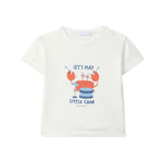 Laranjinha Katoenen T-Shirt Voor Baby's "Lets Play Little Crab" - Off-White