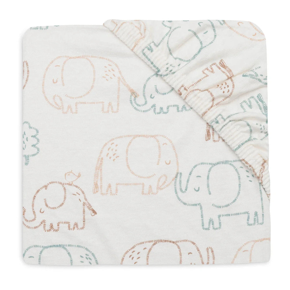 Jollein Hoeslaken Jersey 60x120cm - Elephant Tales