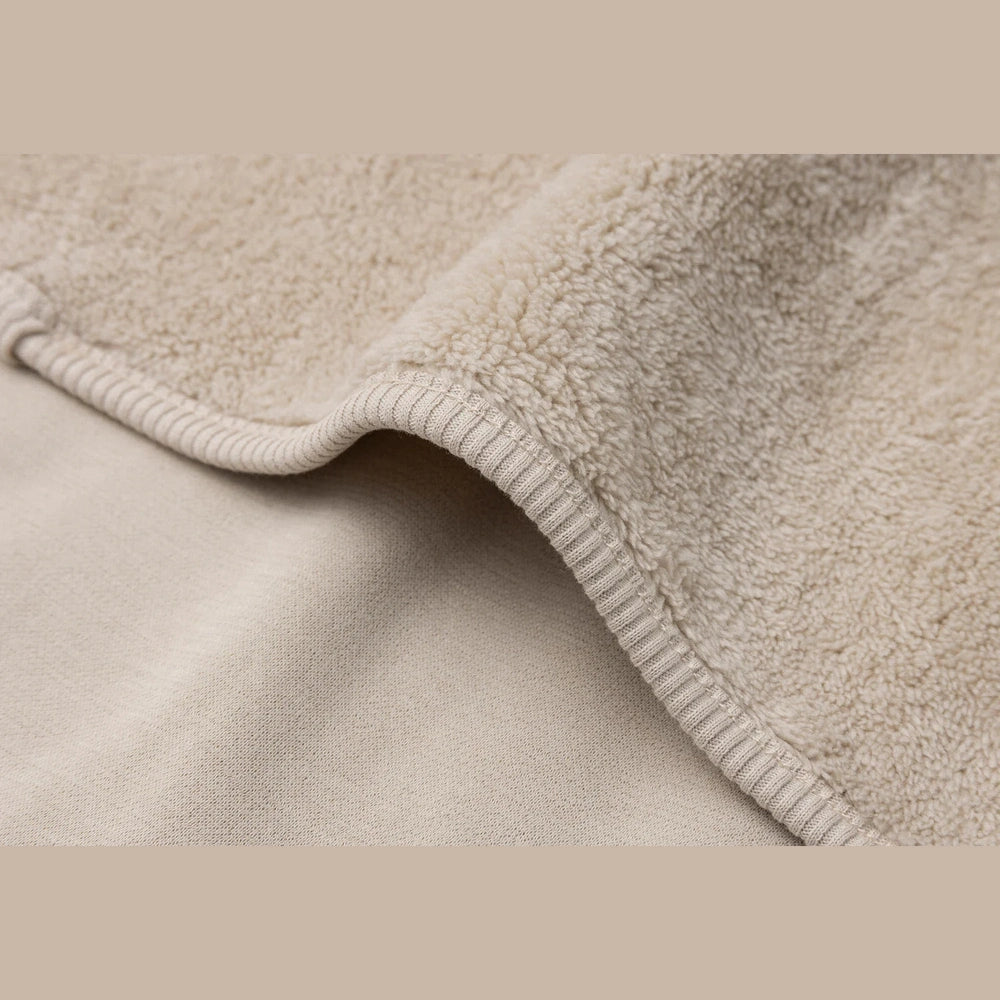Jollein - Wiegdeken 75x100cm - Basic Jersey/Sherpa - Warm Sand