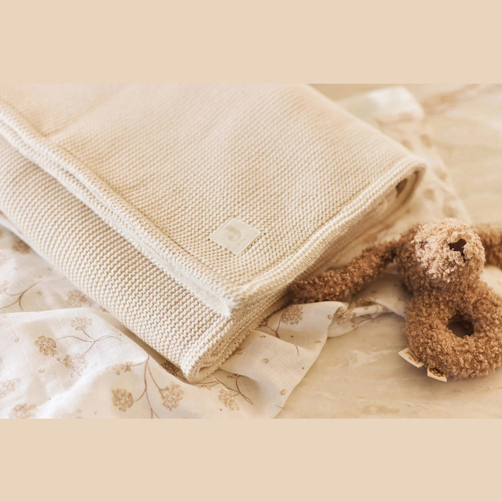 Jollein - Wiegdeken Basic Knit/Velvet 75x100cm - Oatmeal