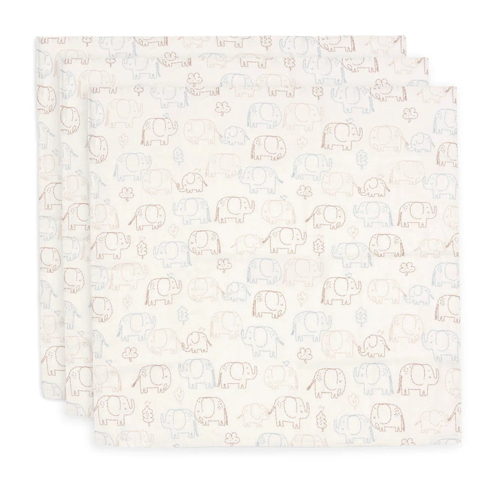 Jollein Hydrofiele Doek Large 115x115cm - Elephant Tales - 2 Stuks