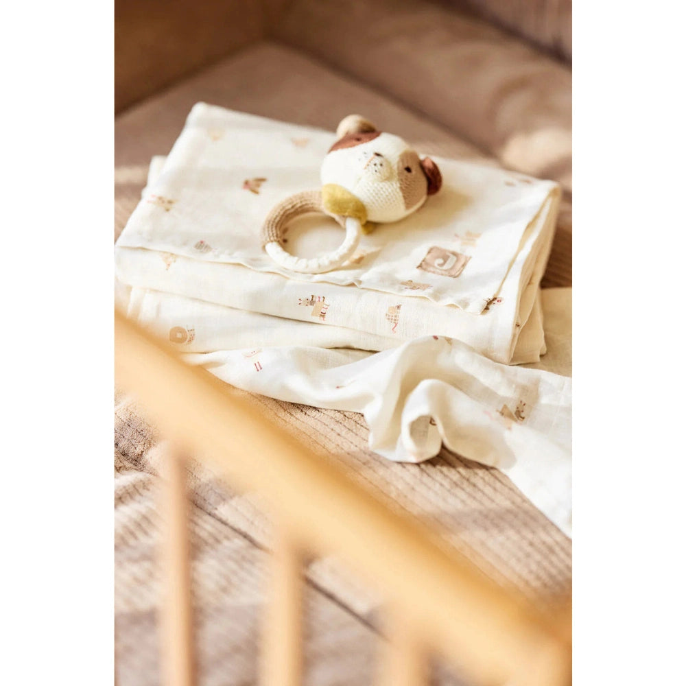 Jollein - Hydrofiele Doeken/Swaddle Doeken 115x115cm - 2 stuks - Animal Friends