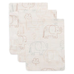 Jollein Hydrofiel Washandje 15x20cm - Elephant Tales - 3 Stuks