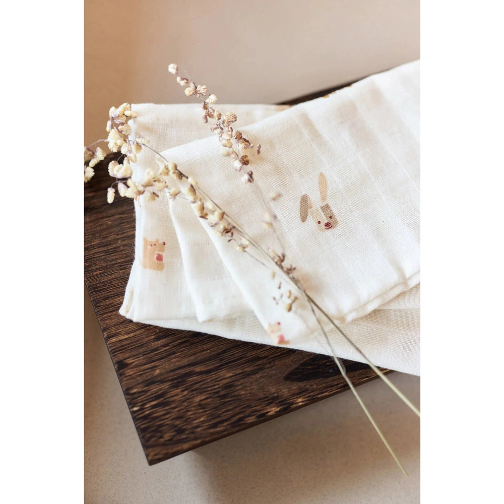 Jollein Hydrofiele Washandjes 3-pack - Animal Friends