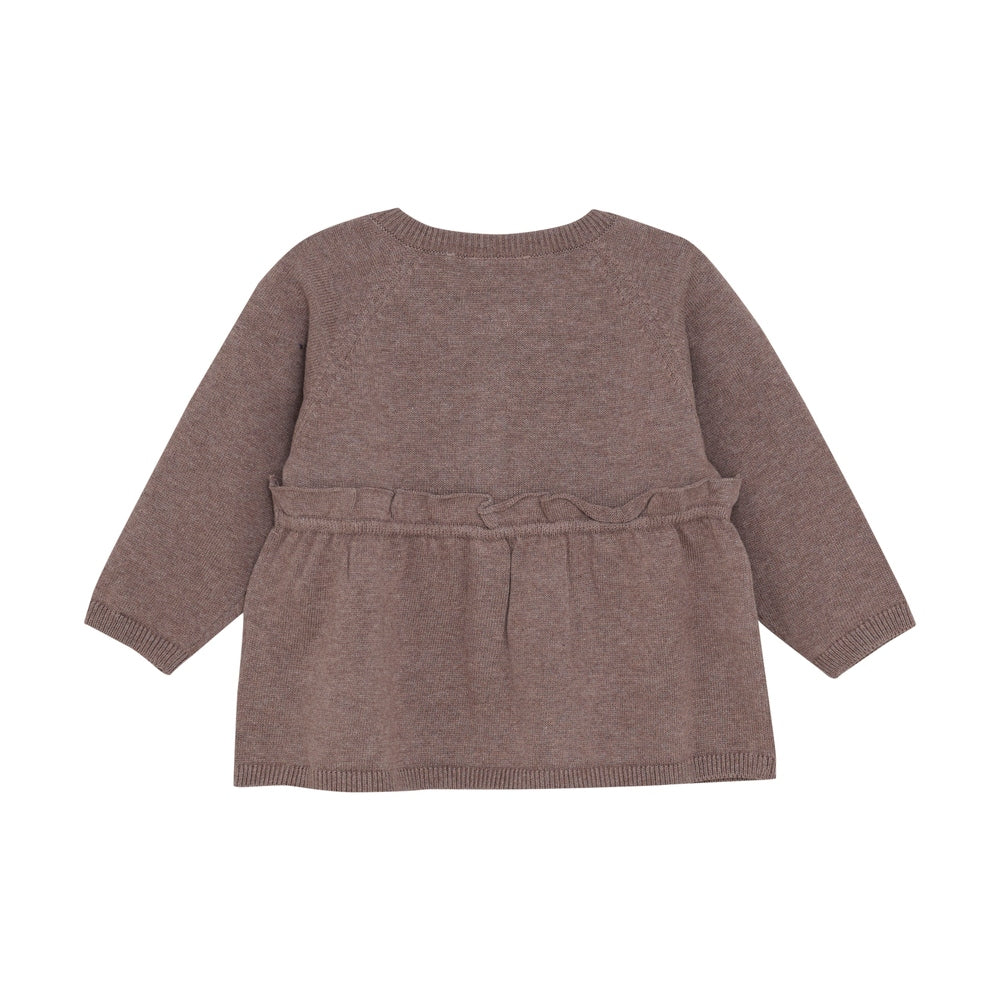 Minymo Gebreide Cardigan - Donker Bruin Melange