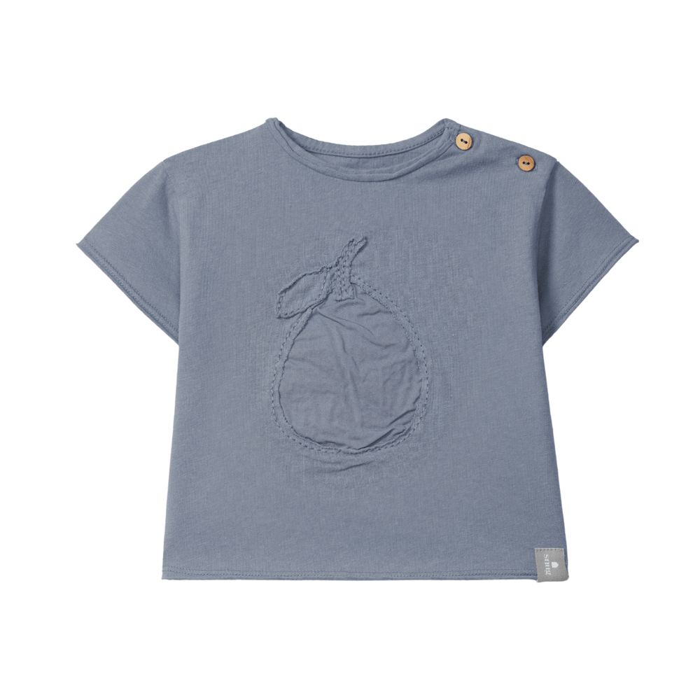 Snug Katoenen T-Shirt Met Borduursel - Indigo