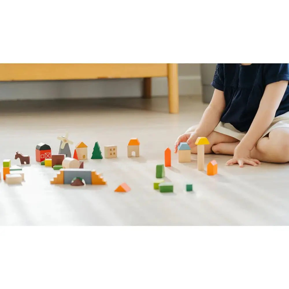 Plan toys Platteland Blokken| Houten speelgoed